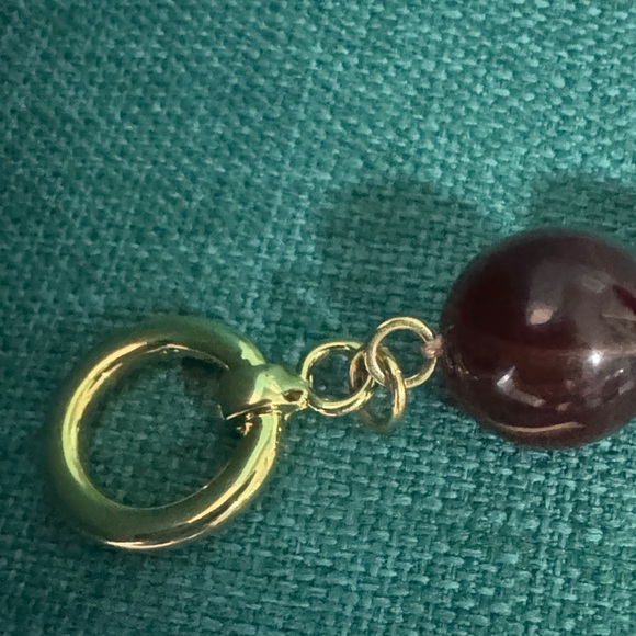Ann Taylor Italian Collection Enamel Ball Plum Rose Necklace - Picture 5 of 9